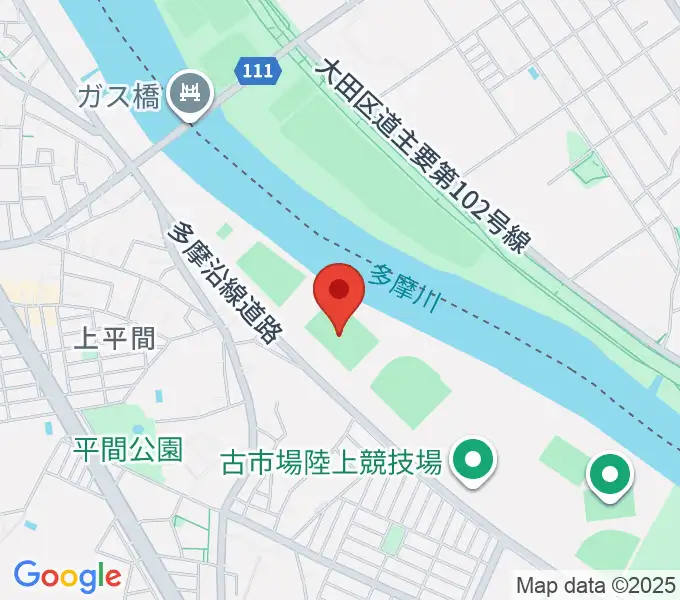 上平間サッカー場の地図
