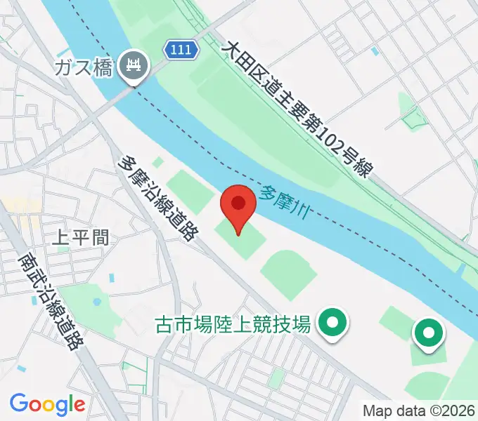 上平間サッカー場の地図