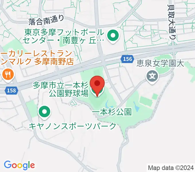 一本杉公園野球場の地図