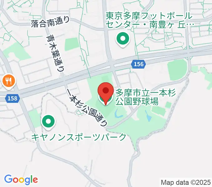 一本杉公園野球場の地図