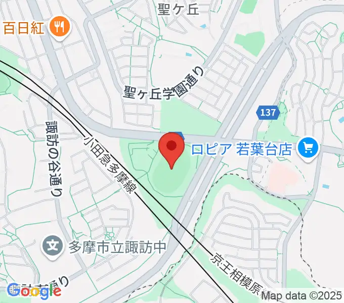 多摩市立陸上競技場の地図