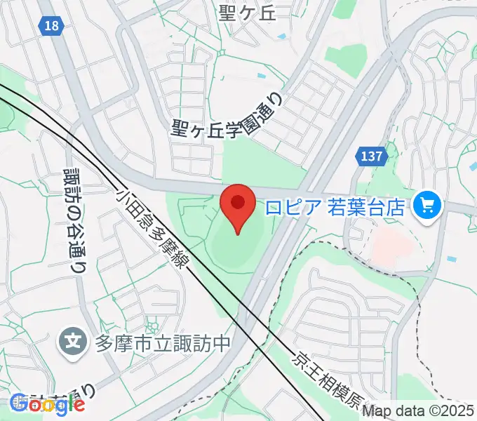 多摩市立陸上競技場の地図