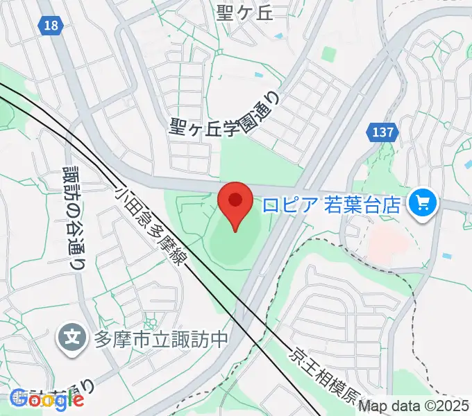 多摩市立陸上競技場の地図