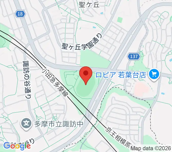 多摩市立陸上競技場の地図