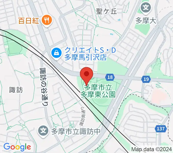 多摩市立武道館の地図