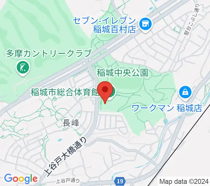 稲城市総合体育館の地図