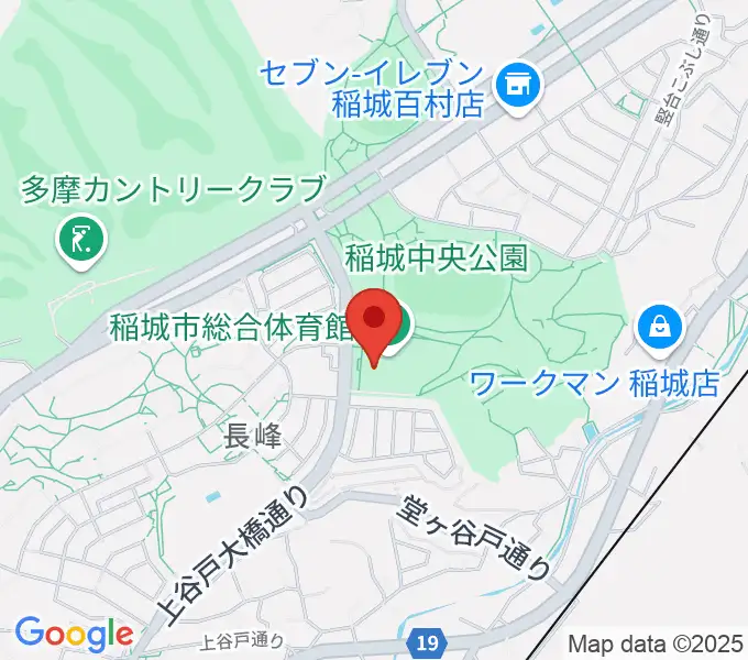 稲城市総合体育館の地図