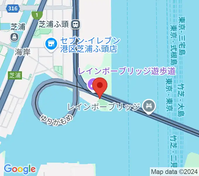 芝浦南ふ頭公園運動広場の地図