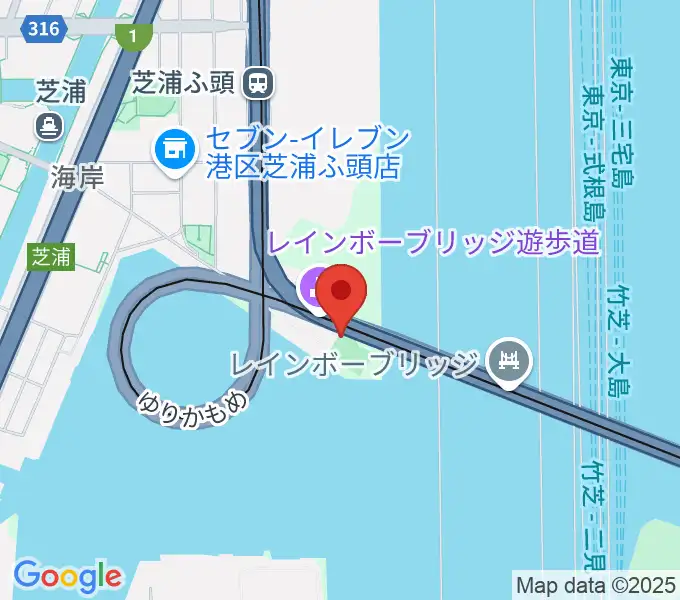 芝浦南ふ頭公園運動広場の地図