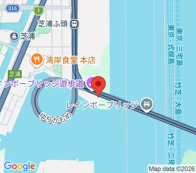 芝浦南ふ頭公園運動広場の地図