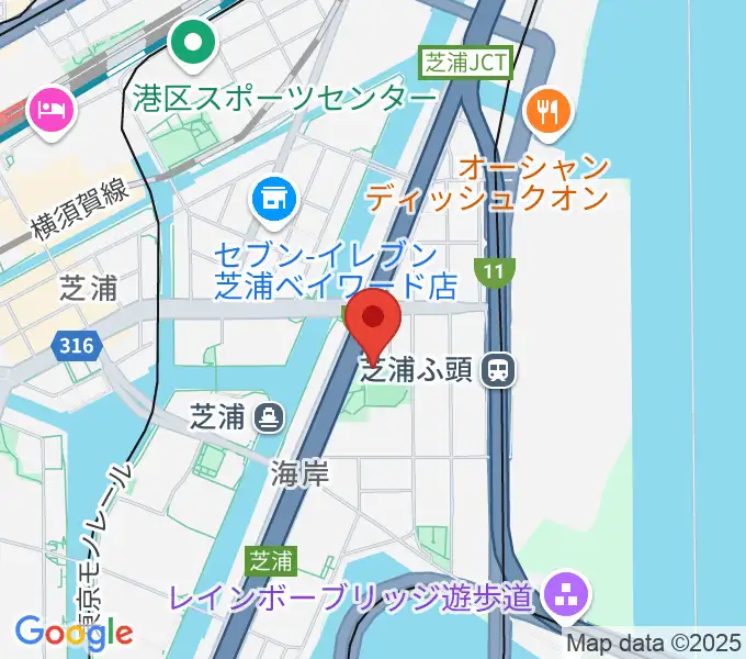 埠頭少年野球場の地図