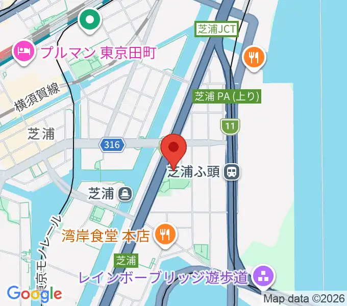 埠頭少年野球場の地図