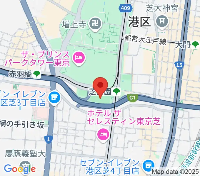 芝公園野球場の地図