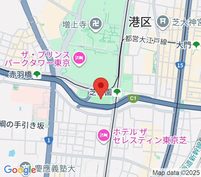 芝公園野球場の地図