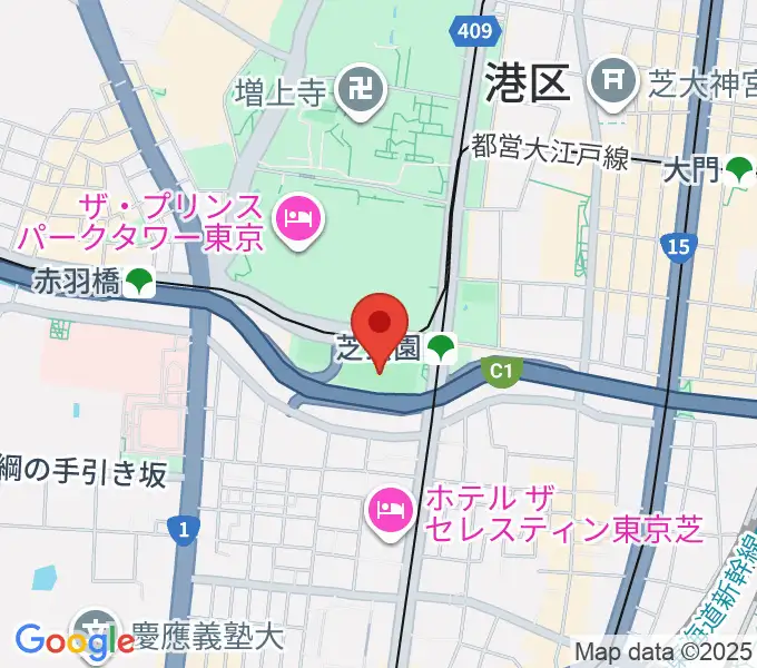 芝公園野球場の地図