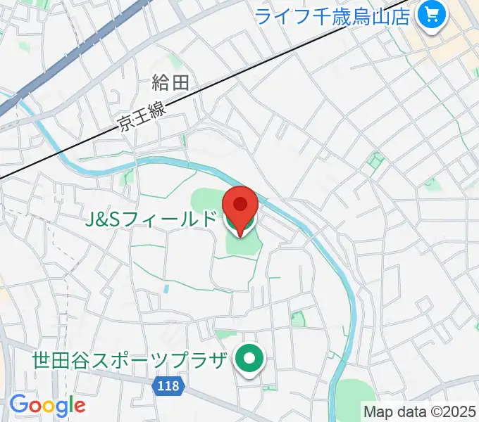 J&Sフィールドの地図