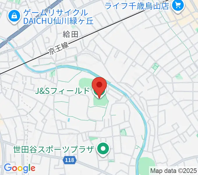 J&Sフィールドの地図