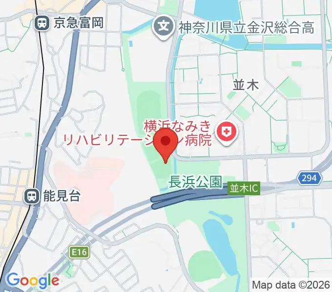 長浜公園野球場の地図
