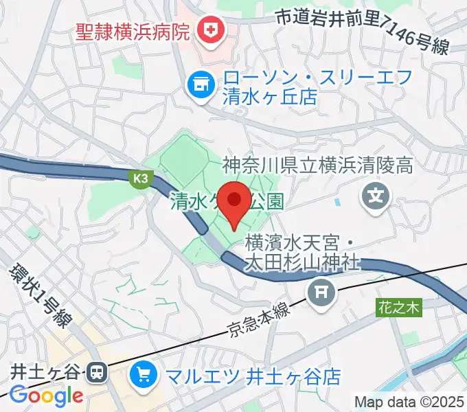 清水ケ丘公園体育館の地図