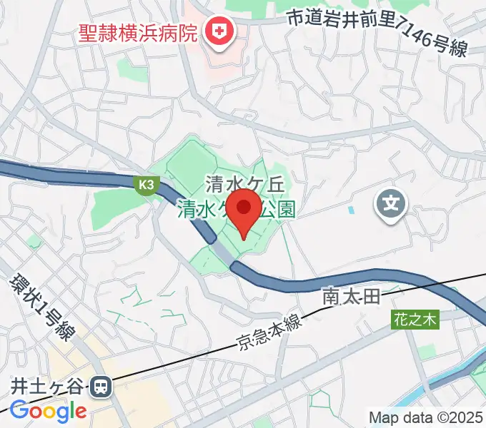 清水ケ丘公園体育館の地図