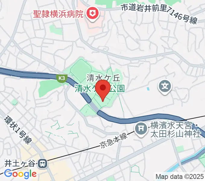 清水ケ丘公園体育館の地図