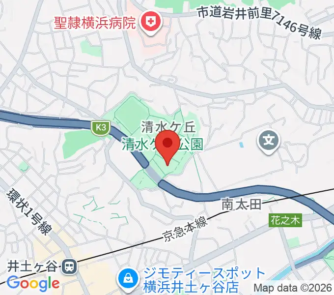 清水ケ丘公園体育館の地図