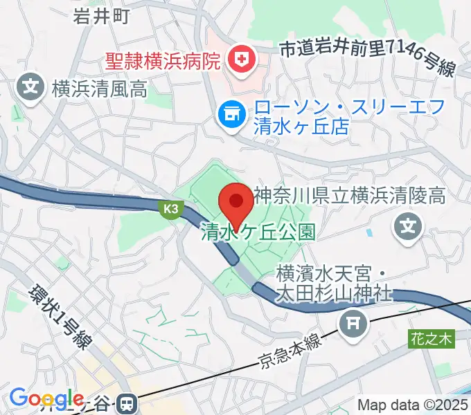 清水ケ丘公園プールの地図