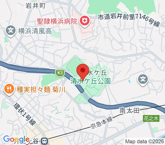 清水ケ丘公園プールの地図
