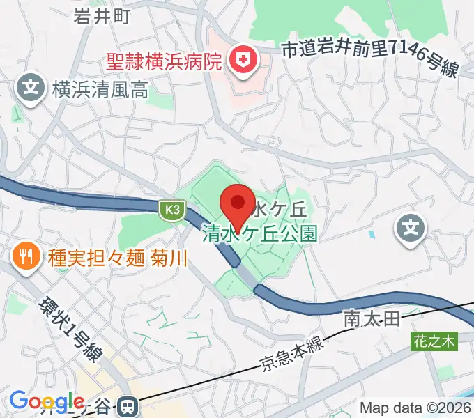 清水ケ丘公園プールの地図