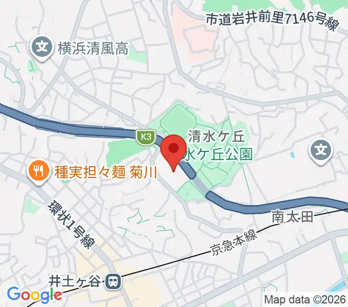 清水ケ丘公園多目的広場の地図