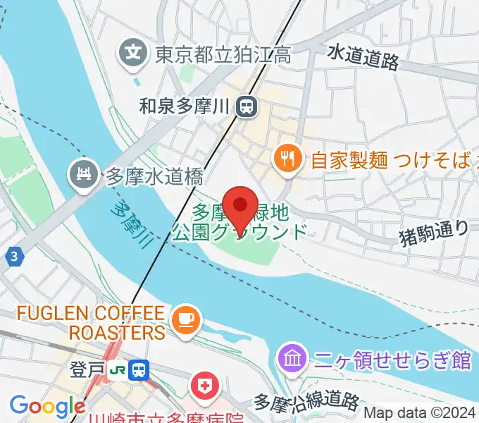 多摩川緑地公園グランドの地図