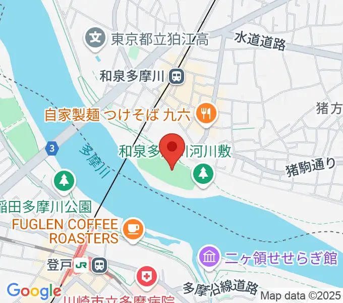 多摩川緑地公園グランドの地図