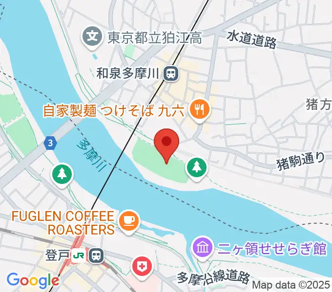 多摩川緑地公園グランドの地図