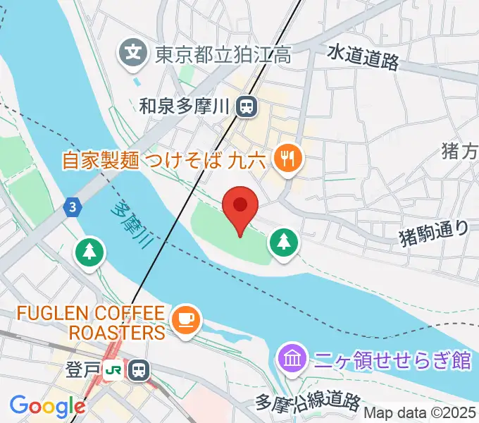 多摩川緑地公園グランドの地図