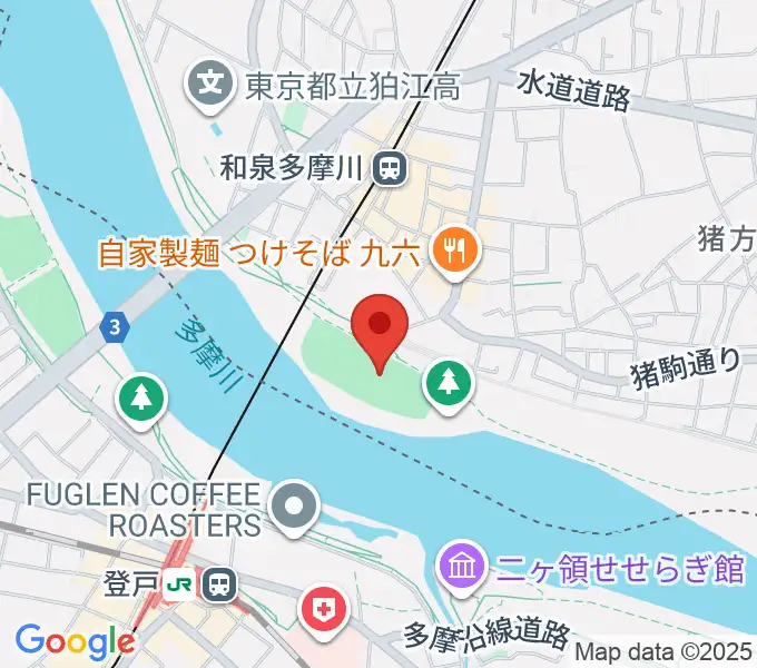 多摩川緑地公園グランドの地図