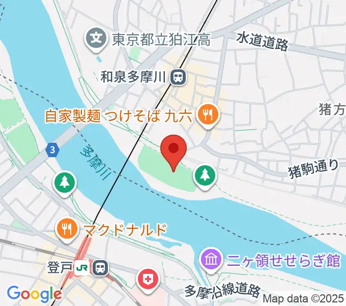 多摩川緑地公園グランドの地図