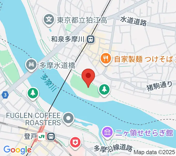 多摩川緑地公園グランドの地図
