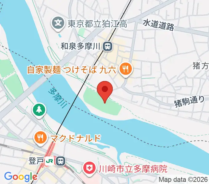 多摩川緑地公園グランドの地図