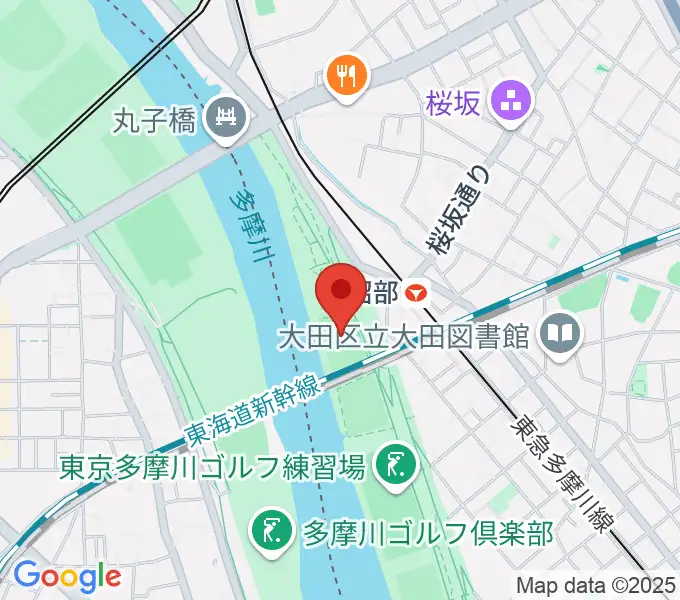 多摩川丸子橋緑地少年野球場の地図
