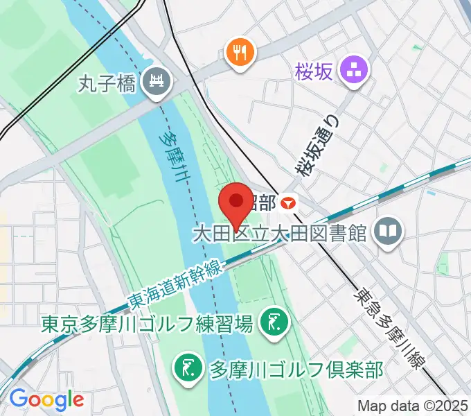 多摩川丸子橋緑地少年野球場の地図