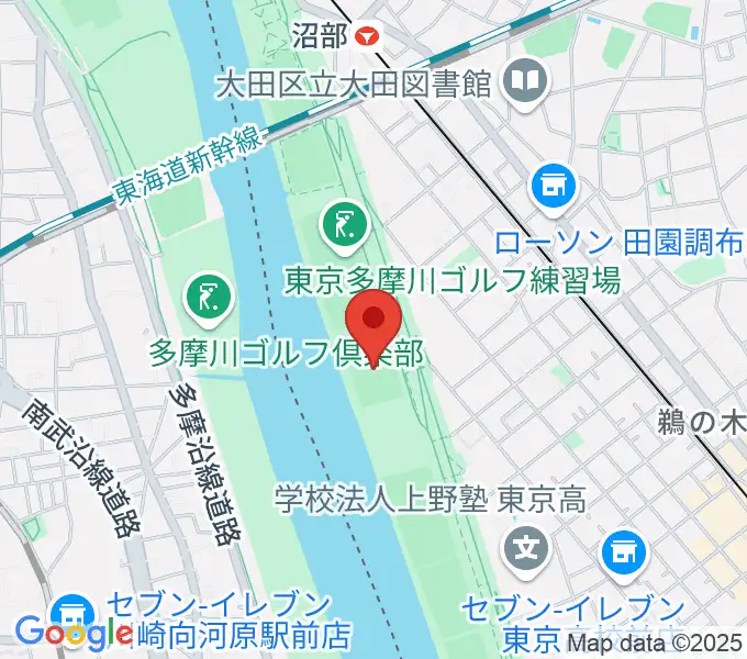 鵜の木緑地球技場の地図