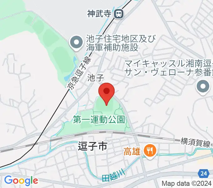 第一運動公園野球場の地図