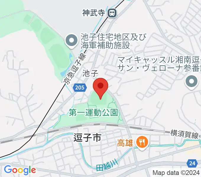 第一運動公園野球場の地図