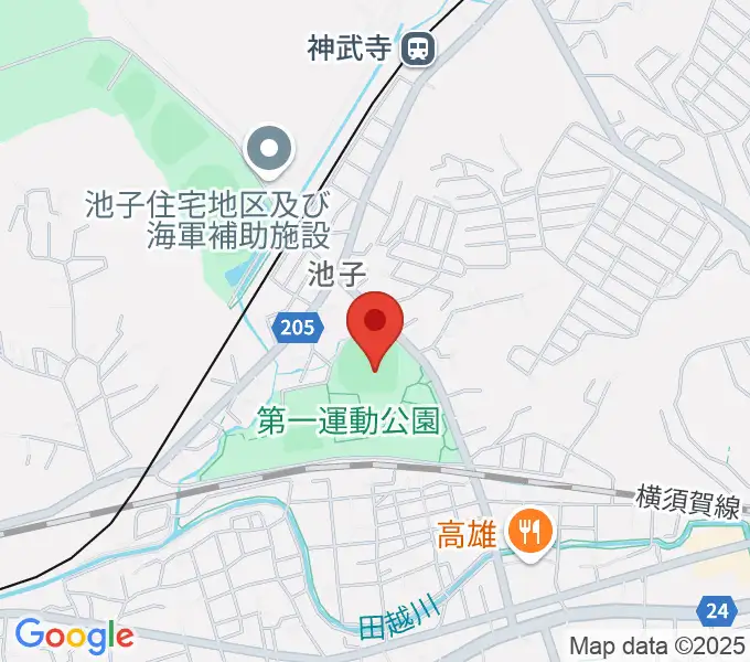 第一運動公園野球場の地図