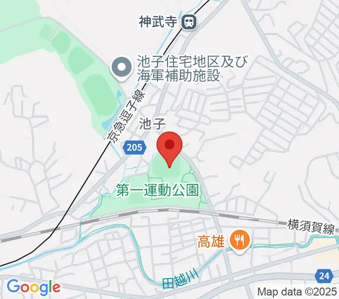 第一運動公園野球場の地図