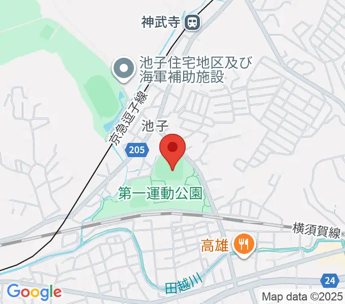 第一運動公園野球場の地図