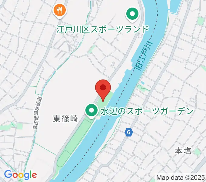 水辺のスポーツガーデン少年野球場の地図