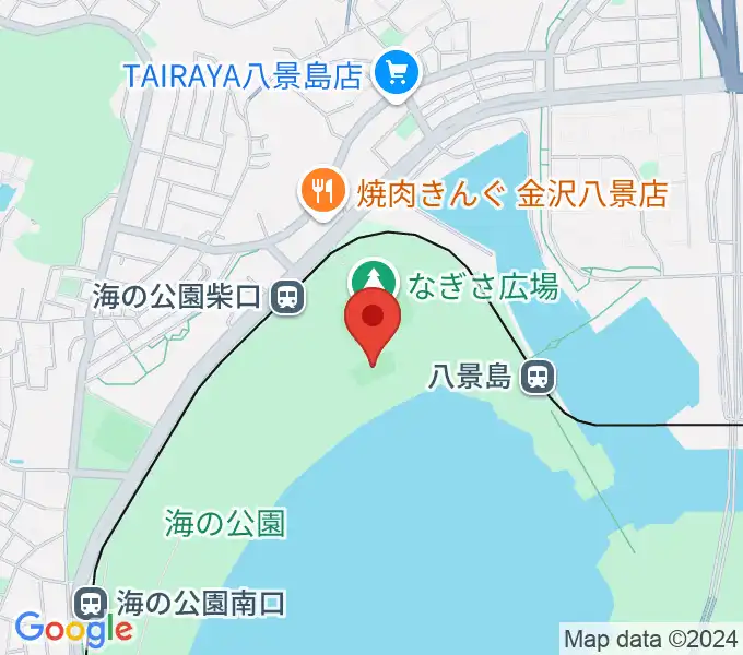 海の公園ビーチバレー場の地図