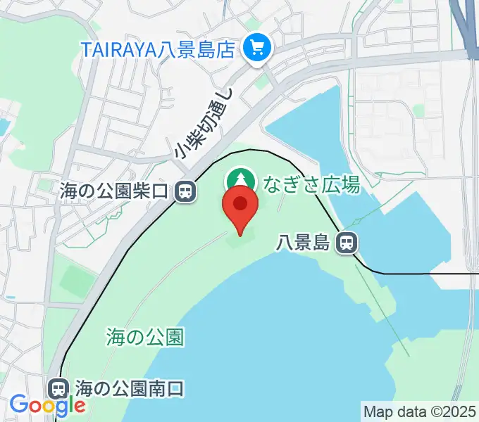 海の公園ビーチバレー場の地図