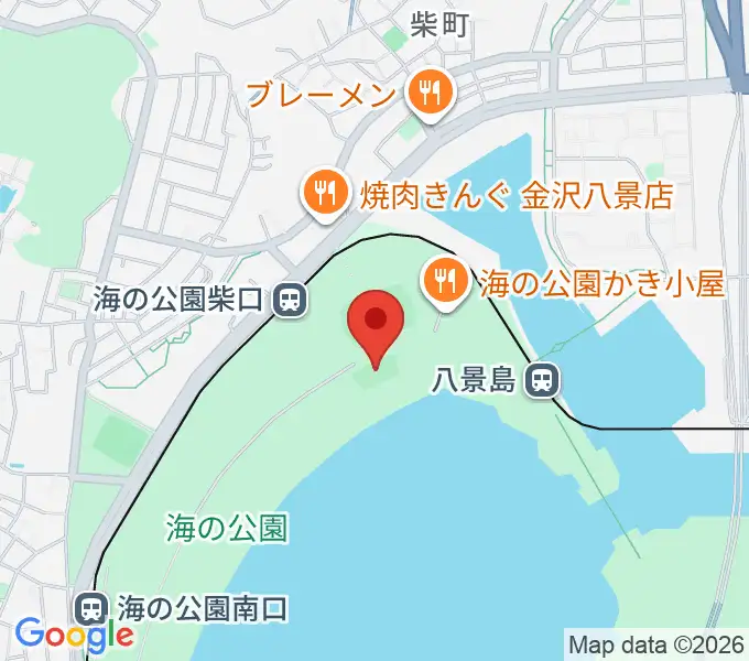海の公園ビーチバレー場の地図